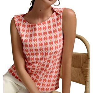 NWOT Anthropologie Maeve Retro Geometric Blouse Size M